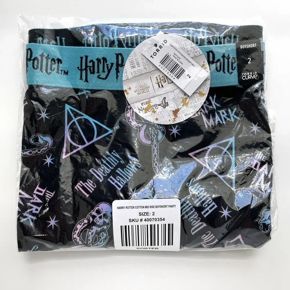 Torrid Harry Potter Boyshort Panties Deathly Hallows Dark Mark Death Eaters 2X
